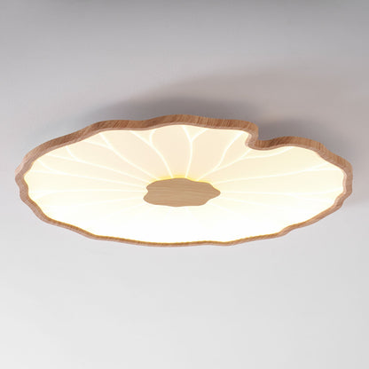 Lámpara de techo Waterlily con acabado de veta de madera