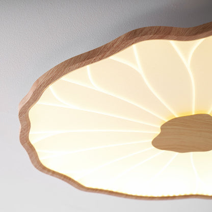 Lámpara de techo Waterlily con acabado de veta de madera