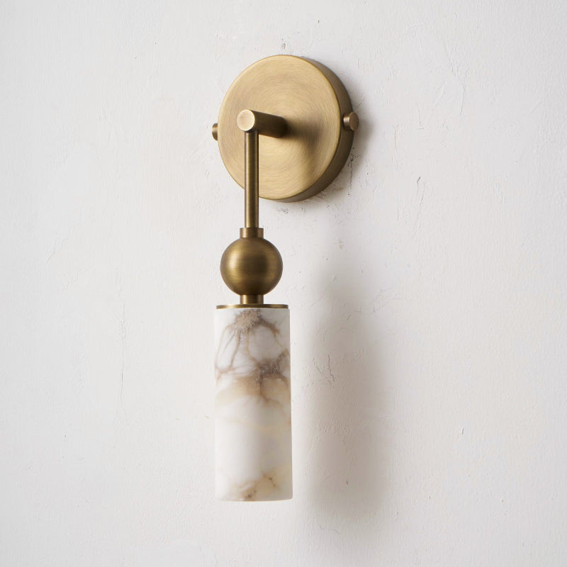 Lámpara de pared con columna de alabastro