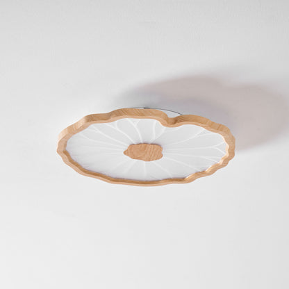 Lámpara de techo Waterlily con acabado de veta de madera