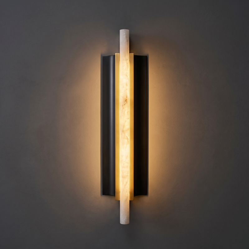 Aplique de pared escultórico de alabastro