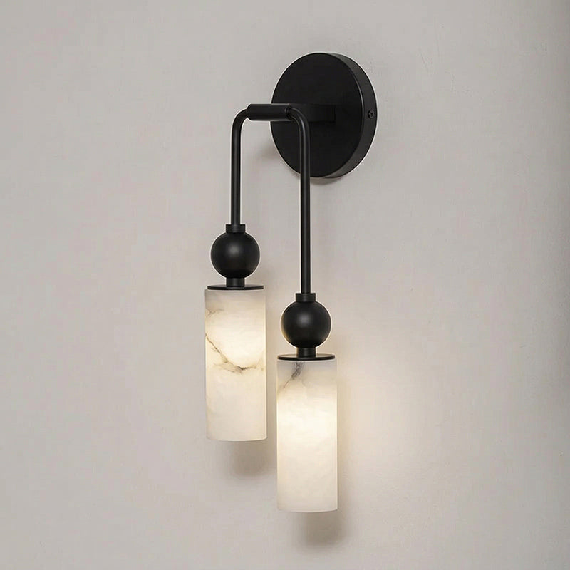 Lámpara de pared con columna de alabastro