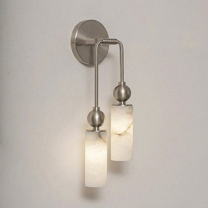 Lámpara de pared con columna de alabastro