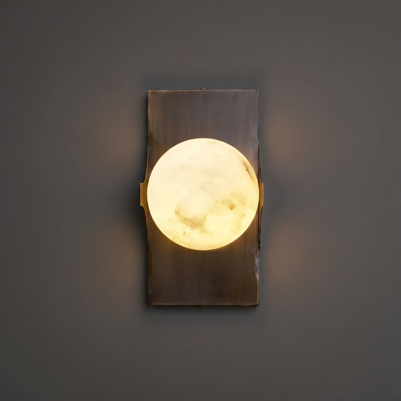 Aplique de pared escultórico de alabastro