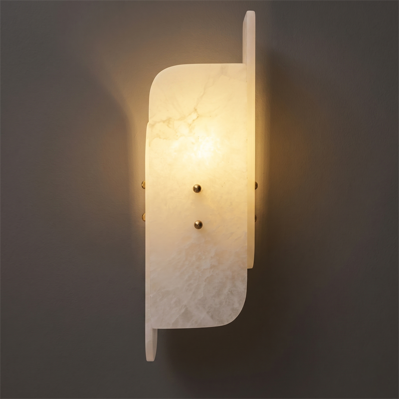 Aplique de pared escultórico de alabastro