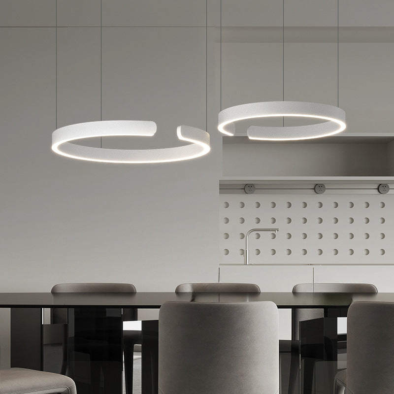 Lámpara colgante moderna de anillo LED