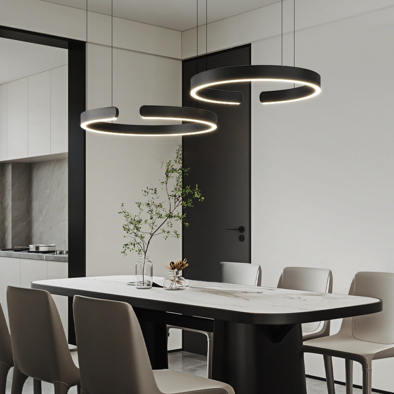 Lámpara colgante moderna de anillo LED