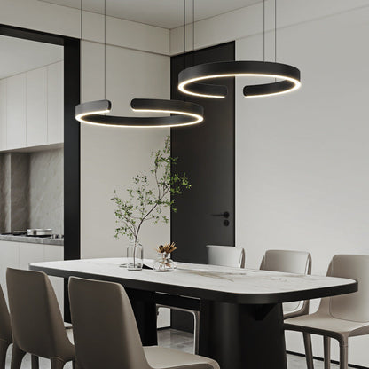 Lámpara colgante moderna de anillo LED