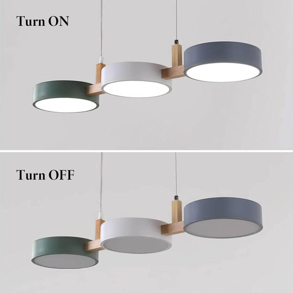 Lámpara colgante moderna de cilindro con múltiples luces