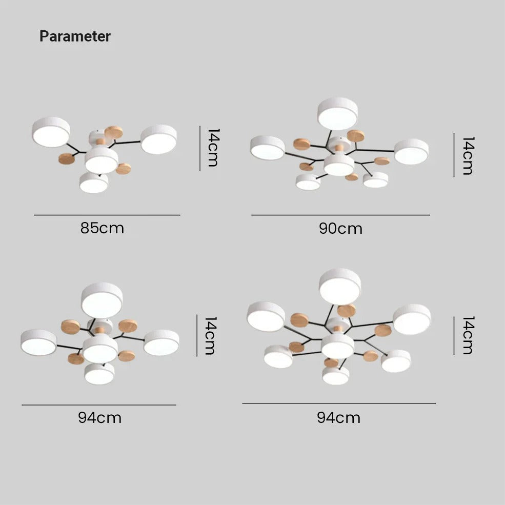Lámpara de techo redonda moderna con luces LED