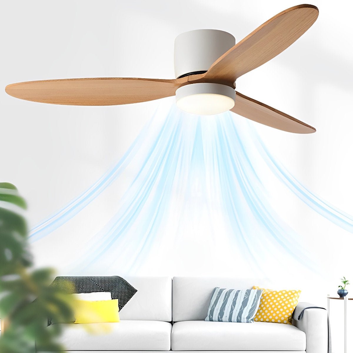 Luz de ventilador de techo LED moderna de perfil bajo