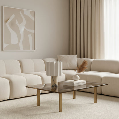 Lámpara de mesa recargable de mármol Calacatta