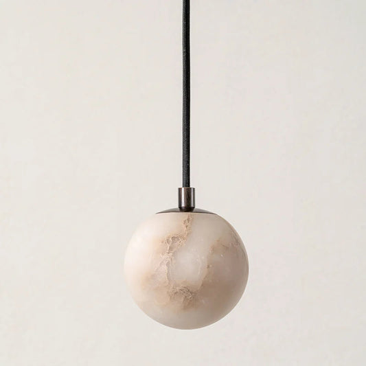 Lámpara colgante de bronce con vidrio de alabastro