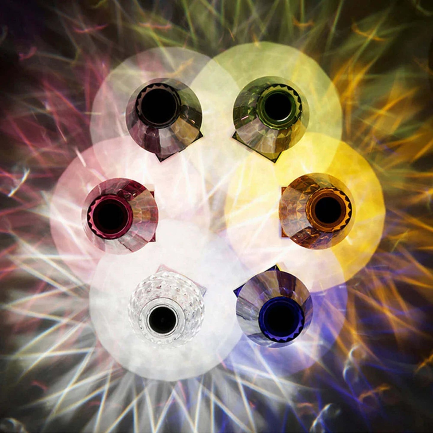 Lámpara de mesa LED con aspecto de cristal