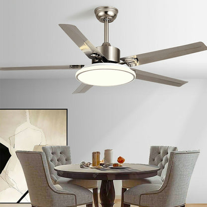 Ventilador de techo moderno con luz LED y 5 aspas