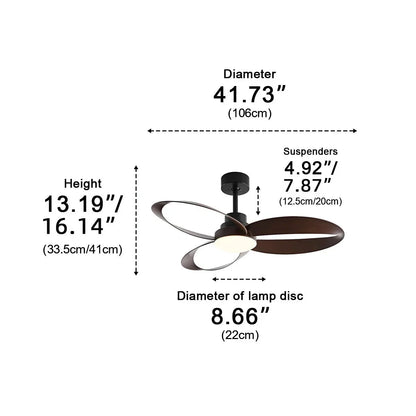 Ventilador de techo moderno con aspas de madera LED