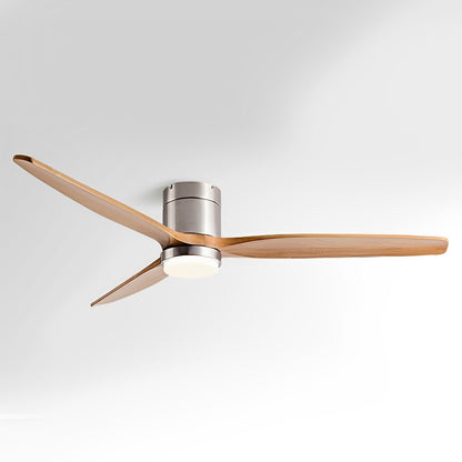 Luz de ventilador de techo LED con acabado en madera moderna