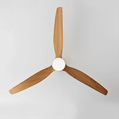 Luz de ventilador de techo LED con acabado en madera moderna