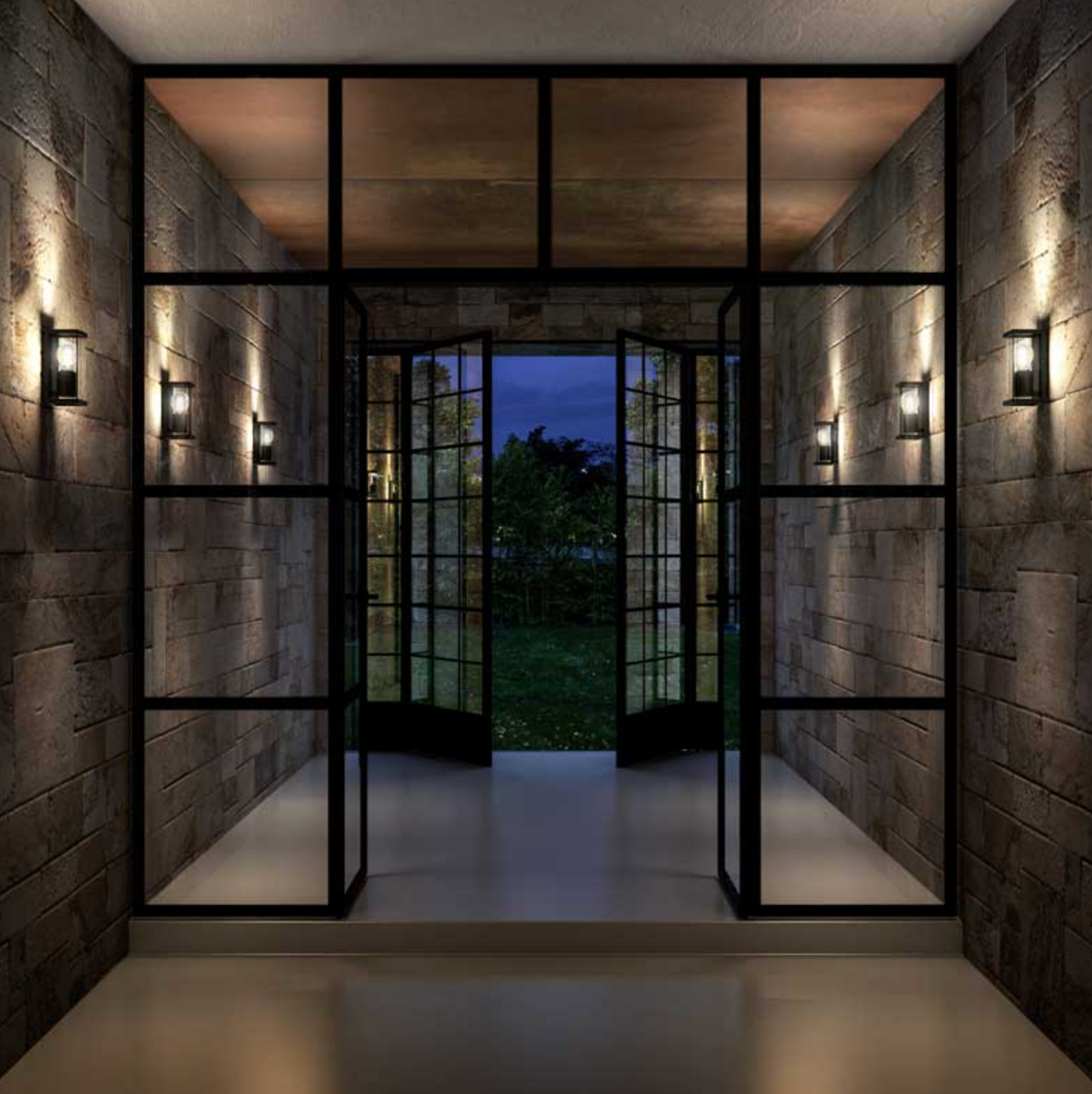 Luz de pared exterior rectangular contemporánea