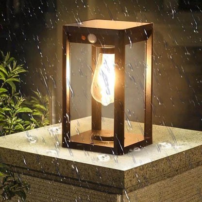 Luz de columna solar LED para exteriores con sensor de movimiento