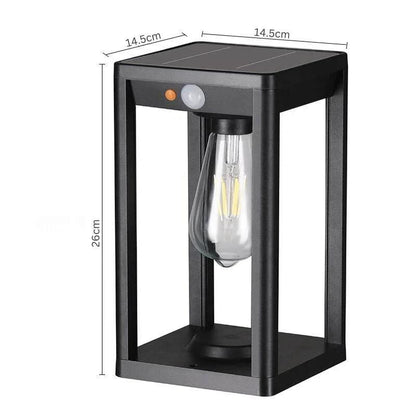 Luz de columna solar LED para exteriores con sensor de movimiento