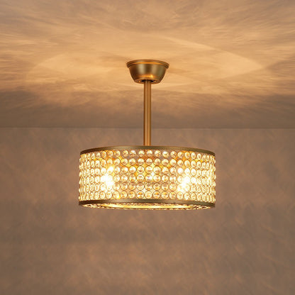 Lámpara de ventilador de techo moderna con cristal