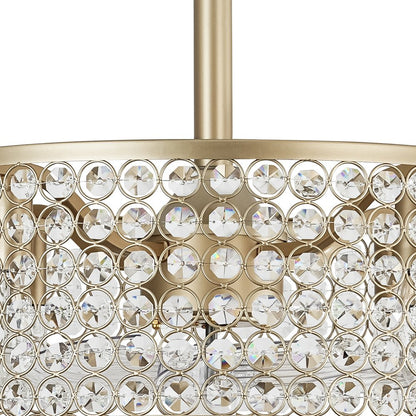 Lámpara de ventilador de techo moderna con cristal