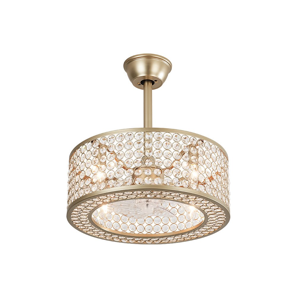 Lámpara de ventilador de techo moderna con cristal