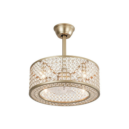 Lámpara de ventilador de techo moderna con cristal