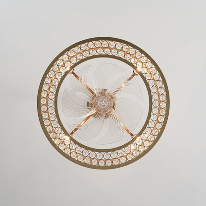 Lámpara de ventilador de techo moderna con cristal