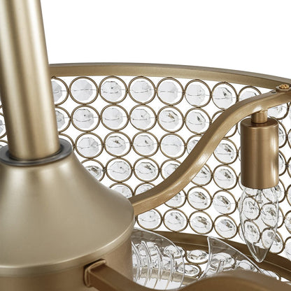 Lámpara de ventilador de techo moderna con cristal