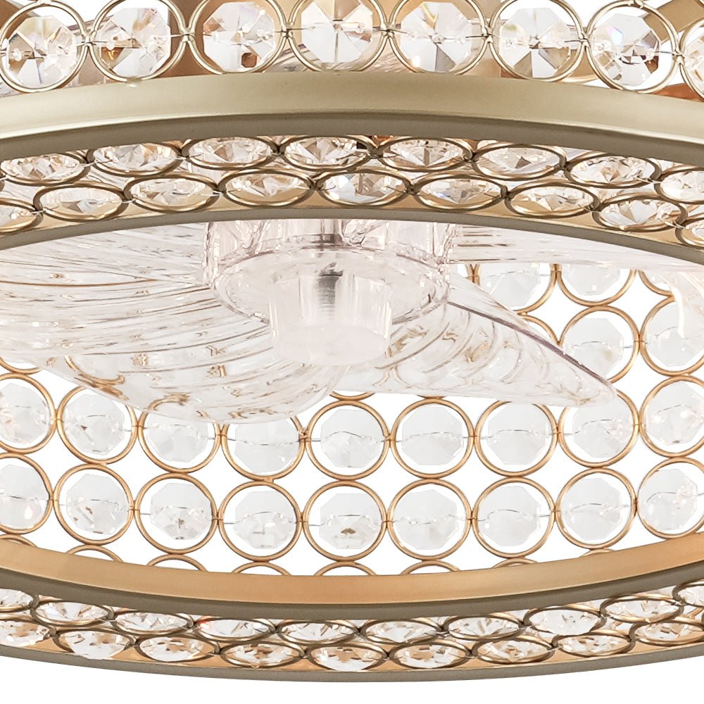 Lámpara de ventilador de techo moderna con cristal