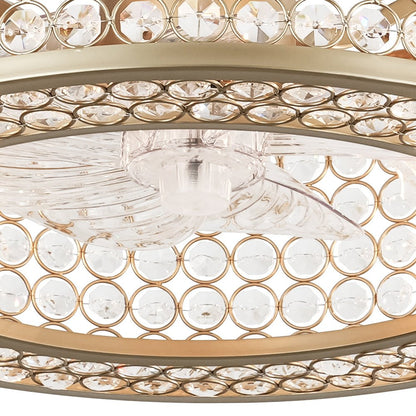 Lámpara de ventilador de techo moderna con cristal