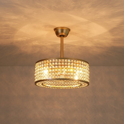Lámpara de ventilador de techo moderna con cristal