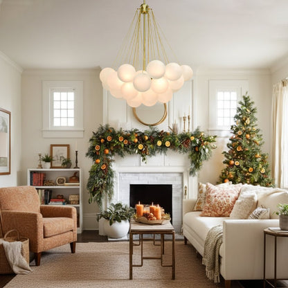 Lámpara de araña con racimo de burbujas de vidrio
