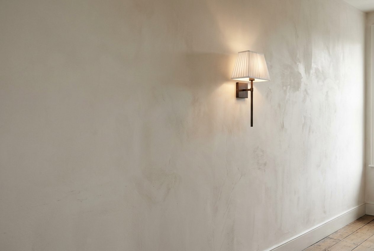 Aplique de pared de lino plisado a la luz del día